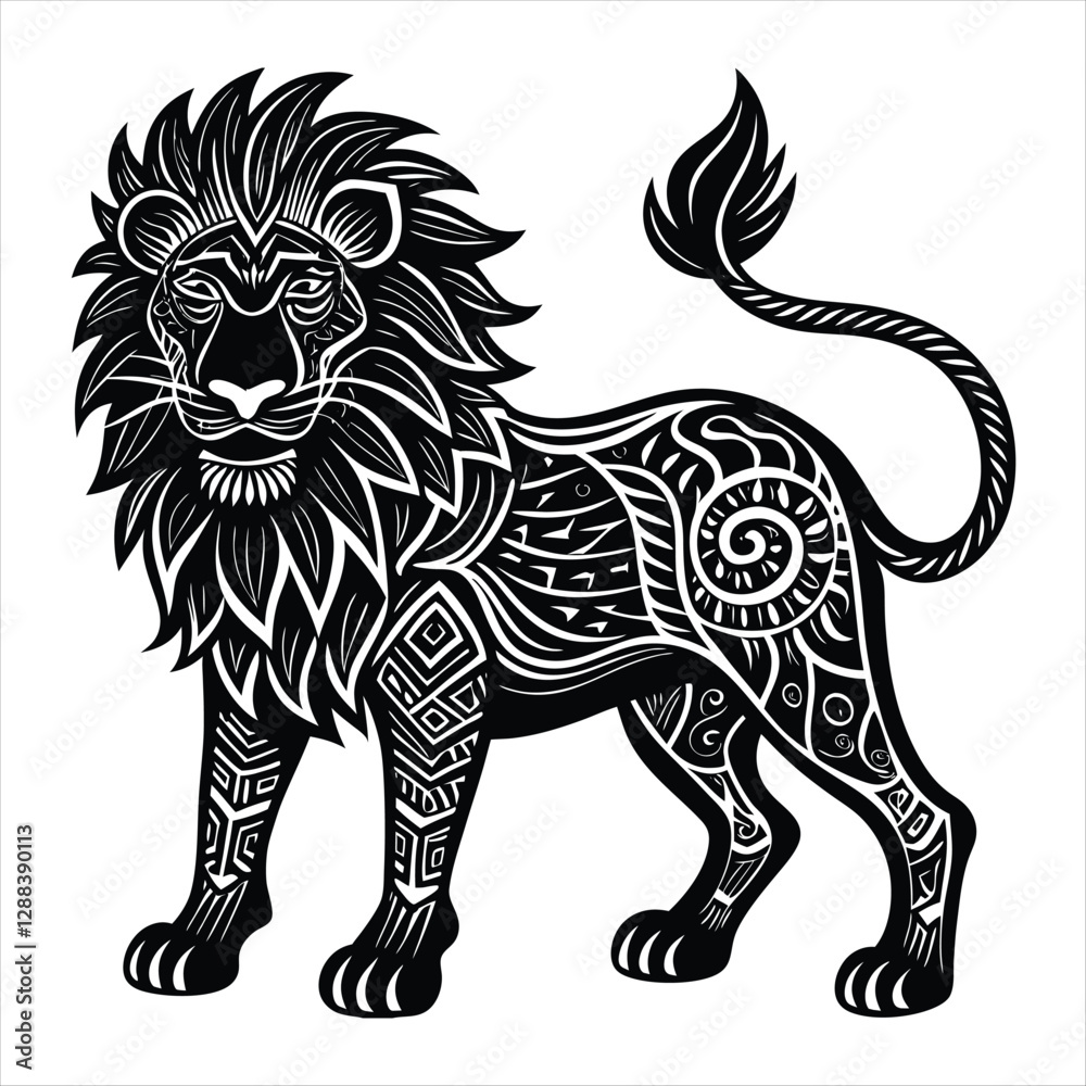 Fototapeta premium lion silhouette vector style