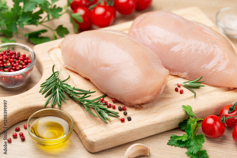 close up of fresh organic raw chicken breast close up of fresh organic raw chicken breast