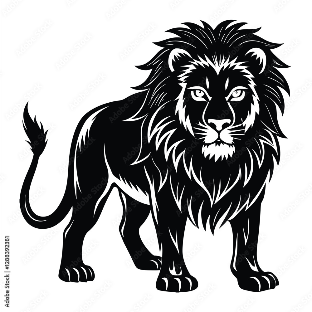 Fototapeta premium lion silhouette vector style