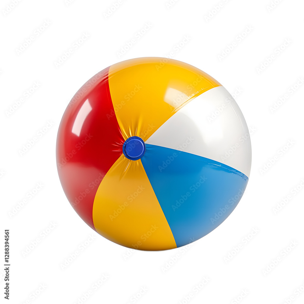 Fototapeta premium Vibrant Multicolored Beach Ball Against Transparent Background