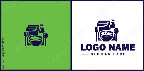 Food Packaging icon Food wrapping Food containerization Edible packaging flat logo sign symbol editable vector