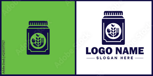 Food Packaging icon Food wrapping Food containerization Edible packaging flat logo sign symbol editable vector