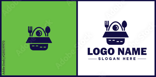 Food Packaging icon Food wrapping Food containerization Edible packaging flat logo sign symbol editable vector