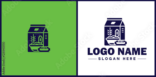 Food Packaging icon Food wrapping Food containerization Edible packaging flat logo sign symbol editable vector