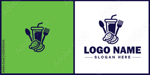 Food Packaging icon Food wrapping Food containerization Edible packaging flat logo sign symbol editable vector