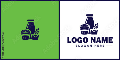 Food Packaging icon Food wrapping Food containerization Edible packaging flat logo sign symbol editable vector