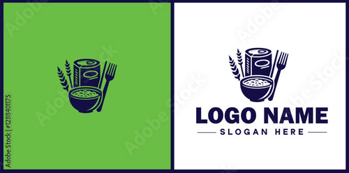 Food Packaging icon Food wrapping Food containerization Edible packaging flat logo sign symbol editable vector