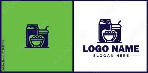 Food Packaging icon Food wrapping Food containerization Edible packaging flat logo sign symbol editable vector