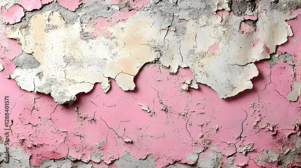 Obraz premium Peeling Pink Painted Wall Texture