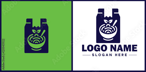 Food Packaging icon Food wrapping Food containerization Edible packaging flat logo sign symbol editable vector