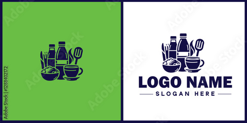 Food Packaging icon Food wrapping Food containerization Edible packaging flat logo sign symbol editable vector