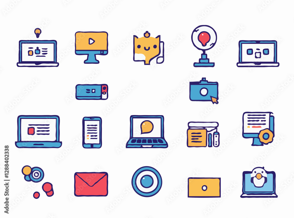 Interactive Technology Icons for Digital Educational Resources Interactive Technology Icons for Digital Educational Resources
