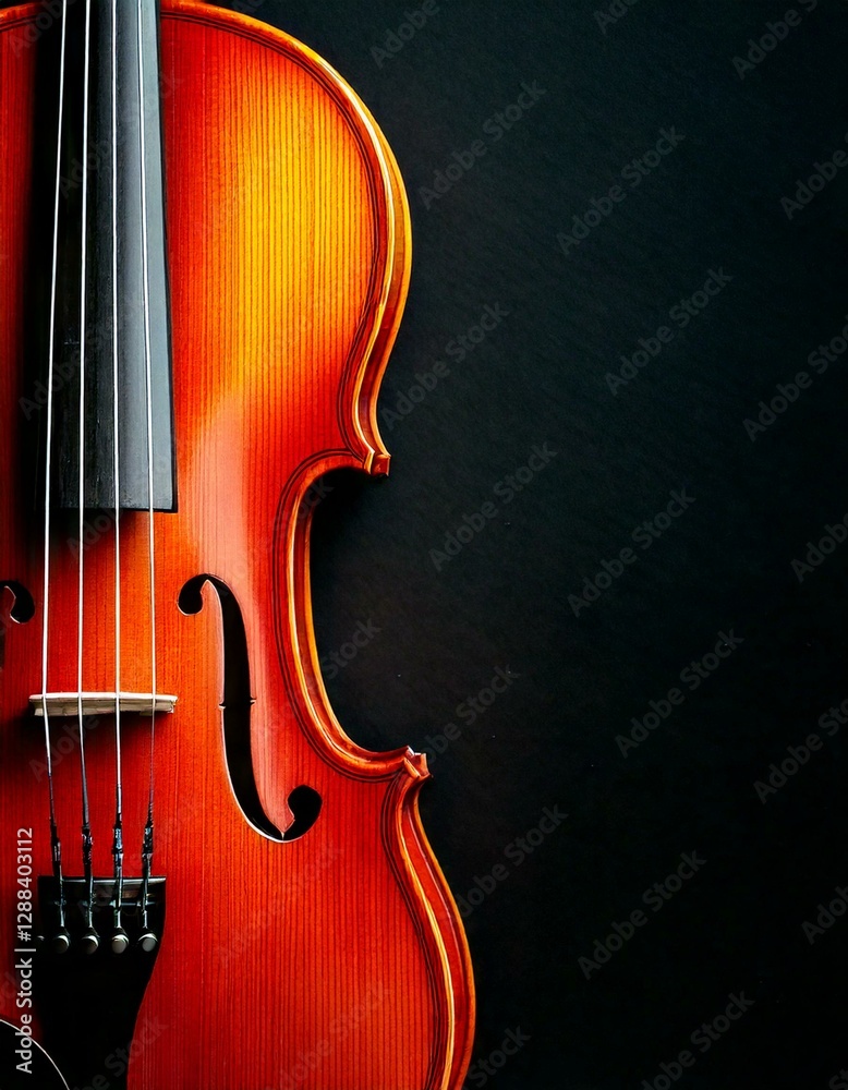 Musik: Kopierfläche mit Geige und schwarzem Hintergrund; für Konzerte, Musikunterricht, Banner, Thumbnails. Musik: Kopierfläche mit Geige und schwarzem Hintergrund; für Konzerte, Musikunterricht, Banner, Thumbnails.