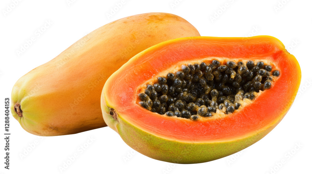 Fresh papaya fruit on transparent background png format white space nature photography healthy food concept Fresh papaya fruit on transparent background png format white space nature photography healthy food concept