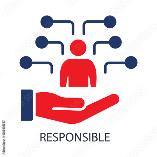 responsible  icons isolated on White Background. Flat style design