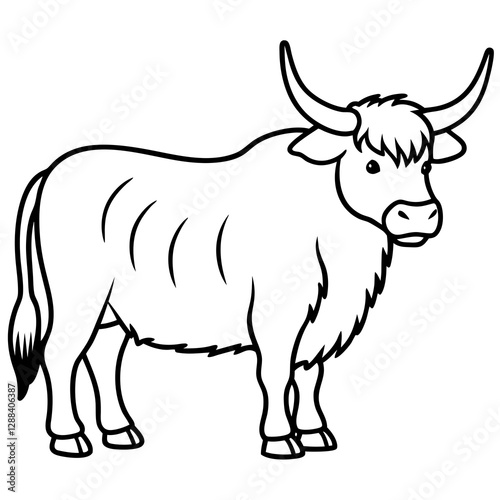 Yak One-Line Vector Design