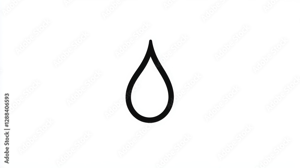 Simple Water Droplet Icon: A minimalist line drawing of a water droplet, symbolizing purity, hydration, and environmental consciousness. Simple Water Droplet Icon: A minimalist line drawing of a water droplet, symbolizing purity, hydration, and environmental consciousness.