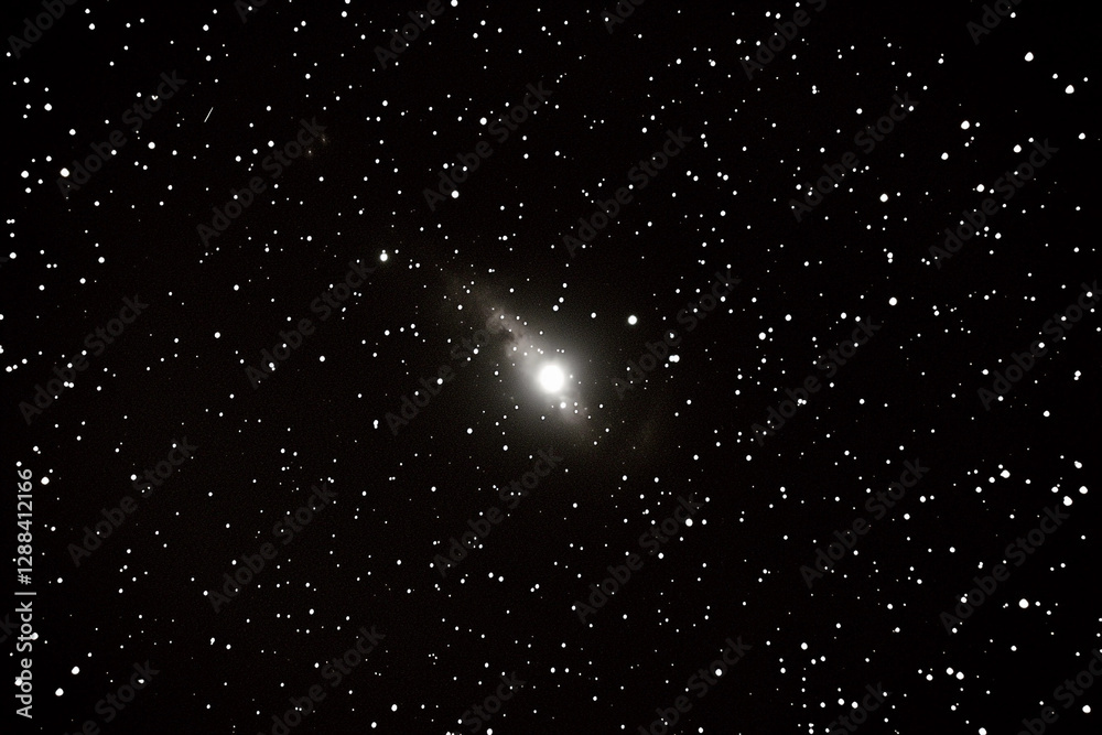 Obraz premium Wormhole gateway emerges within a vibrant star field filled with countless celestial bodies