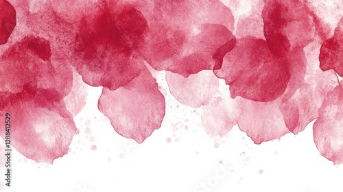 A watercolor design featuring soft red petals, ideal for backgrounds or decorative purposes.