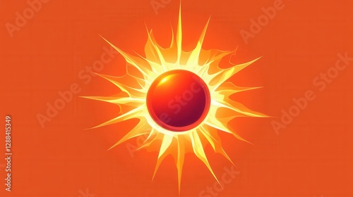 Radiant Burst of Energy: A vibrant burst of energy, symbolizing power and illumination, with the sun ablaze in a mesmerizing display of light and heat. 