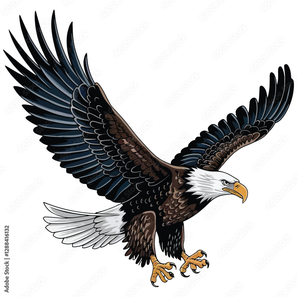 Obraz premium Detailed Bald Eagle with Sharp Features.
