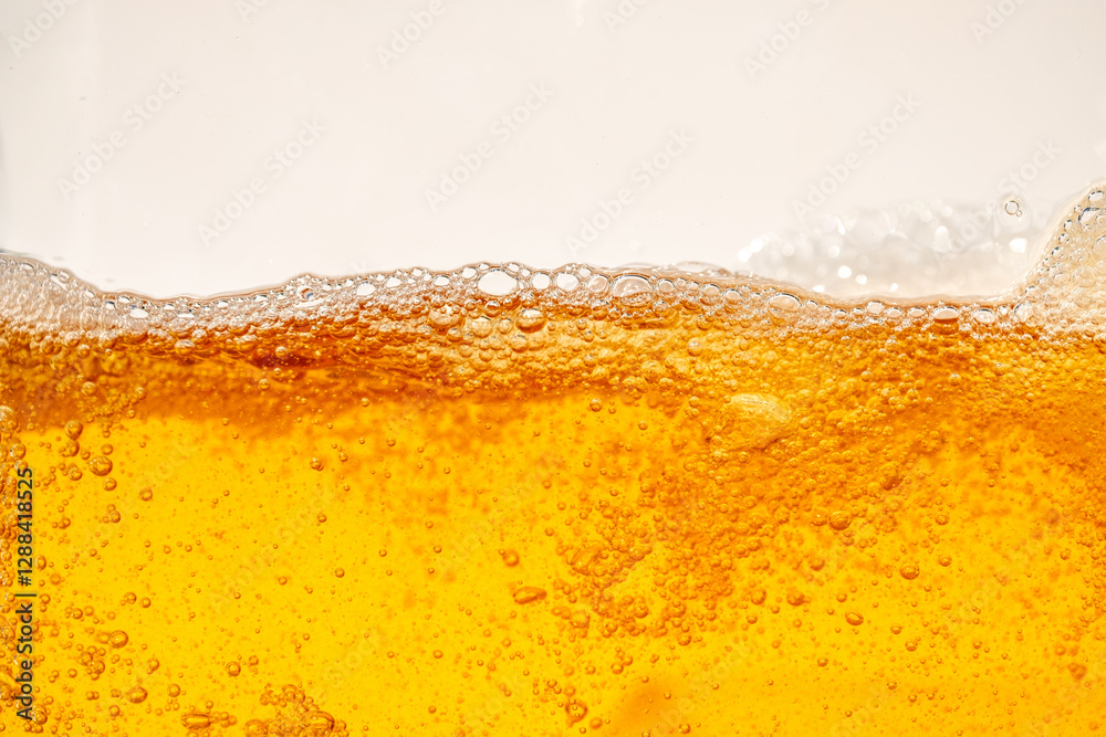 Close up bright orange Oil or beer splash texture and nature waves, Beautiful waves curve and little bubbles smooth for graphic design and background, Oil Bubbles, Soft beer bubbles, Selective focus Close up bright orange Oil or beer splash texture and nature waves, Beautiful waves curve and little bubbles smooth for graphic design and background, Oil Bubbles, Soft beer bubbles, Selective focus