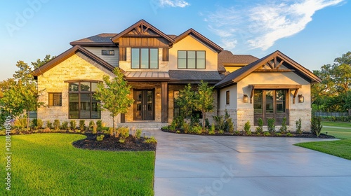 Real estate agent handing over house keys to a new homeowner photo