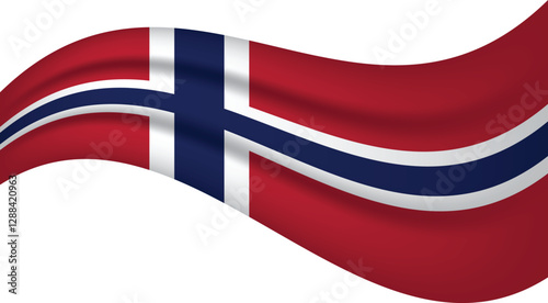 Norway wavy flag, waving flag vector illustration
