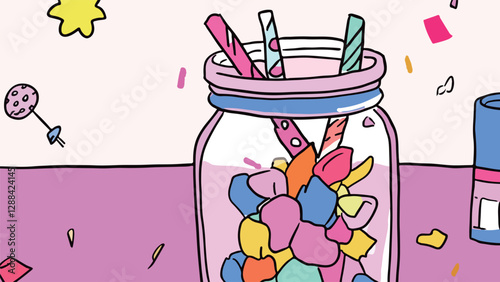 Colorful Candy Jar