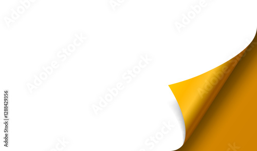 Folded corner of the sheet, colored paper options. Vector illustration 