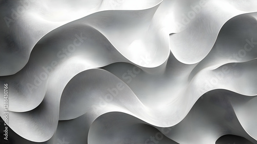Abstract Wave Pattern Design In Gray And White