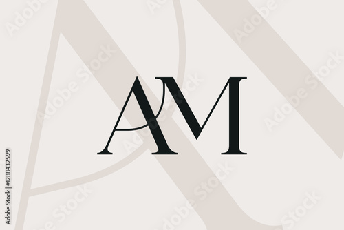 AM or MA letter logo icon design. Classic style luxury initials monogram.