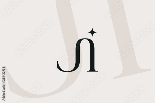 JI or IJ letter logo icon design. Classic style luxury initials monogram.