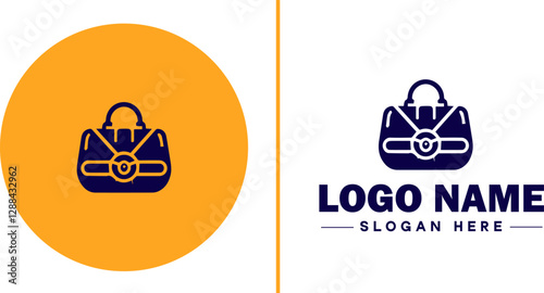 Handbag Brand icon Purse label Bag company Handbag manufacturer flat logo sign symbol editable vector
