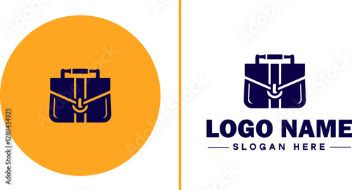 Handbag Brand icon Purse label Bag company Handbag manufacturer flat logo sign symbol editable vector