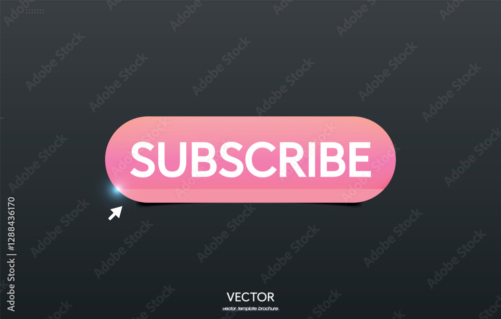 Pastel pink subscribe button. Infographics element for social networks.