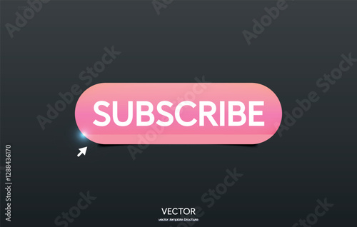 Pastel pink subscribe button. Infographics element for social networks.