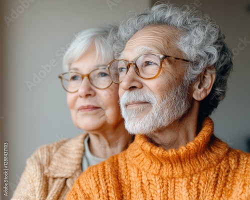 Modern Senior Telehealth Experience Focused Elderly Couple in Cozy Knitwear Using Tablet - Digital Wellness and Remote Healthcare Technologies for Senior Lifestyle Enhancement