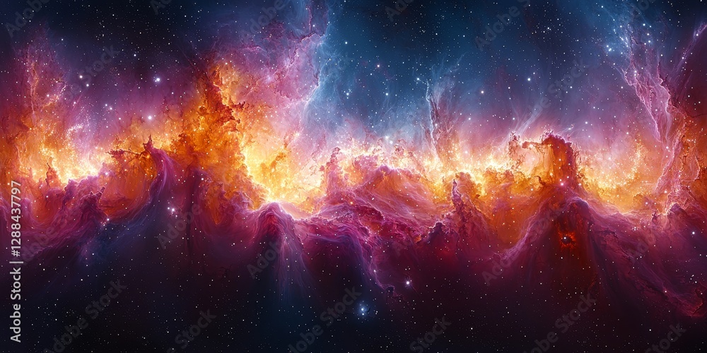 Naklejka premium Cosmic Explosion: Shock Waves and Filaments in a Supernova Remnant