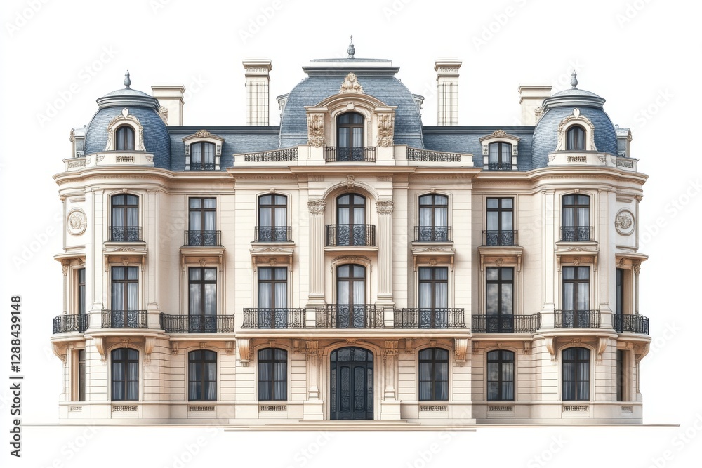 Elegant French Chateau Style Mansion Exterior Facade Architectural Design Elegant French Chateau Style Mansion Exterior Facade Architectural Design
