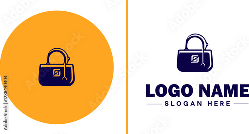 Handbag Brand icon Purse label Bag company Handbag manufacturer flat logo sign symbol editable vector