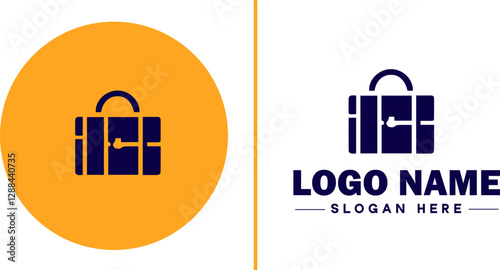 Handbag Brand icon Purse label Bag company Handbag manufacturer flat logo sign symbol editable vector