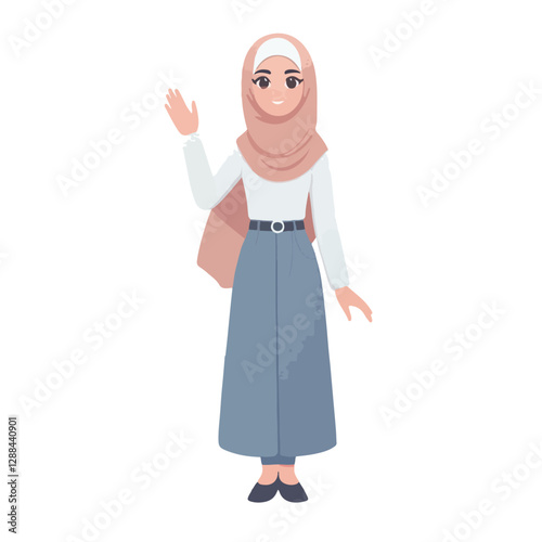 Muslim women give a friendly greeting during the month of Ramadan