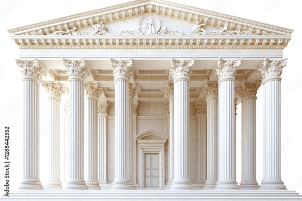 Majestic Classical Temple Facade with Corinthian Columns and Intricate Pediment Majestic Classical Temple Facade with Corinthian Columns and Intricate Pediment