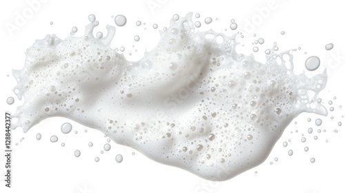 Dynamic white foam splash on transparent background png format clean design concept