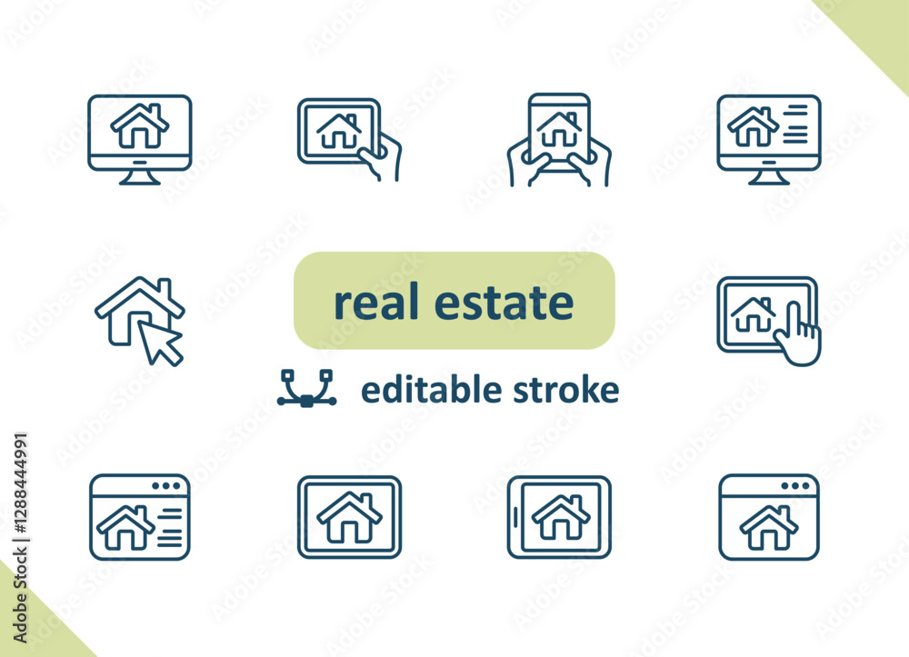 Real estate icons. House, buildings, home vector icon set Real estate icons. House, buildings, home vector icon set