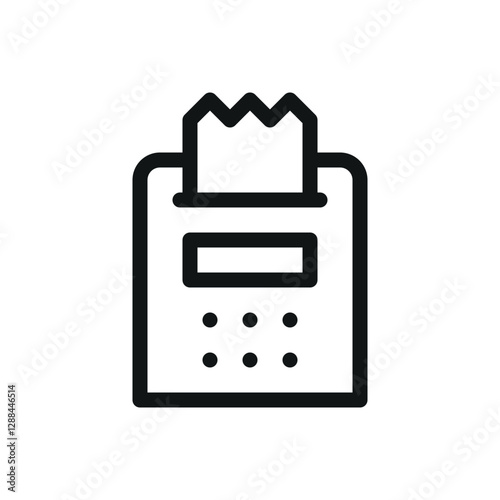 POS terminal with a receipt line icon, receipt printer vector symbol with editable stroke