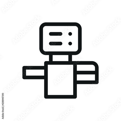 Self-service checkout line icon, self service checkout machine vector symbol with editable stroke