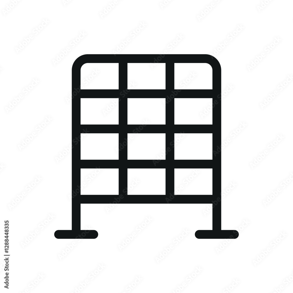 Supermarket shelf line icon, grid mesh display stand vector symbol with editable stroke Supermarket shelf line icon, grid mesh display stand vector symbol with editable stroke