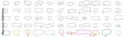 Speech bubble vector set illustration. Cloud bubbles. 